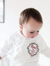 Personalised First Christmas Wreath Sleepsuit