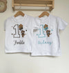 Personalised Teddy With Balloons T-Shirt