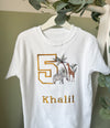 Personalised Embroidered Elephant and Giraffe Safari T-Shirt