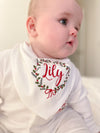 Personalised Embroidered Christmas Wreath Bib