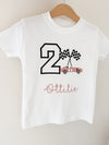 Personalised Racecar Birthday T-Shirt