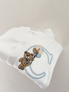 Embroidered Teddy Initial Sleepsuit