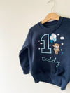 Personalised Teddy With Balloons Sweatshirt