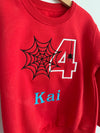 Personalised Embroidered Spider Hero Sweatshirt