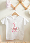 Personalised Floral Birthday T-Shirt