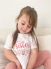 Embroidered Floral Big Sister T-Shirt